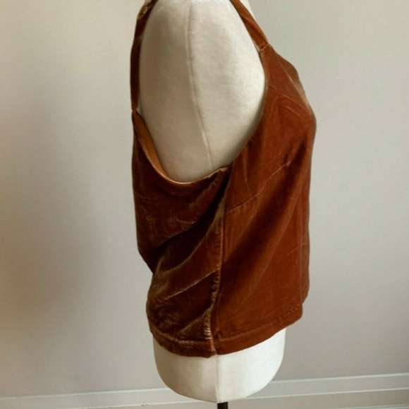 Madewell tank top brown velvet button down cami - Picture 5 of 8